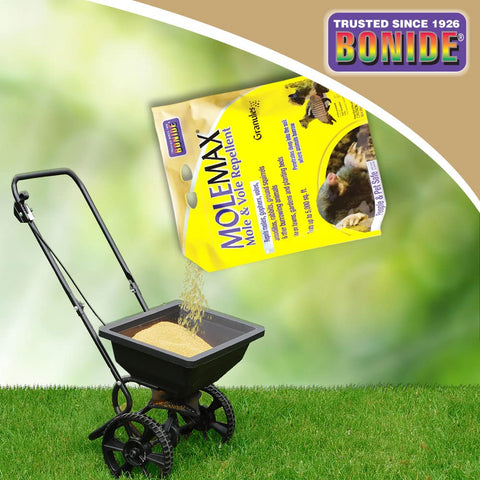 Bonide MOLEMAX bolsa junto a mano para comparar tamaño y rendimiento
