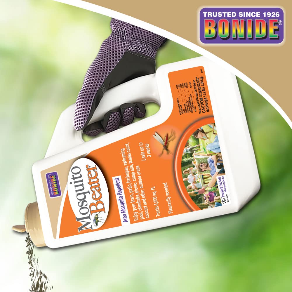 Bonide frasco junto a una regla para mostrar tamaño compacto y transportable