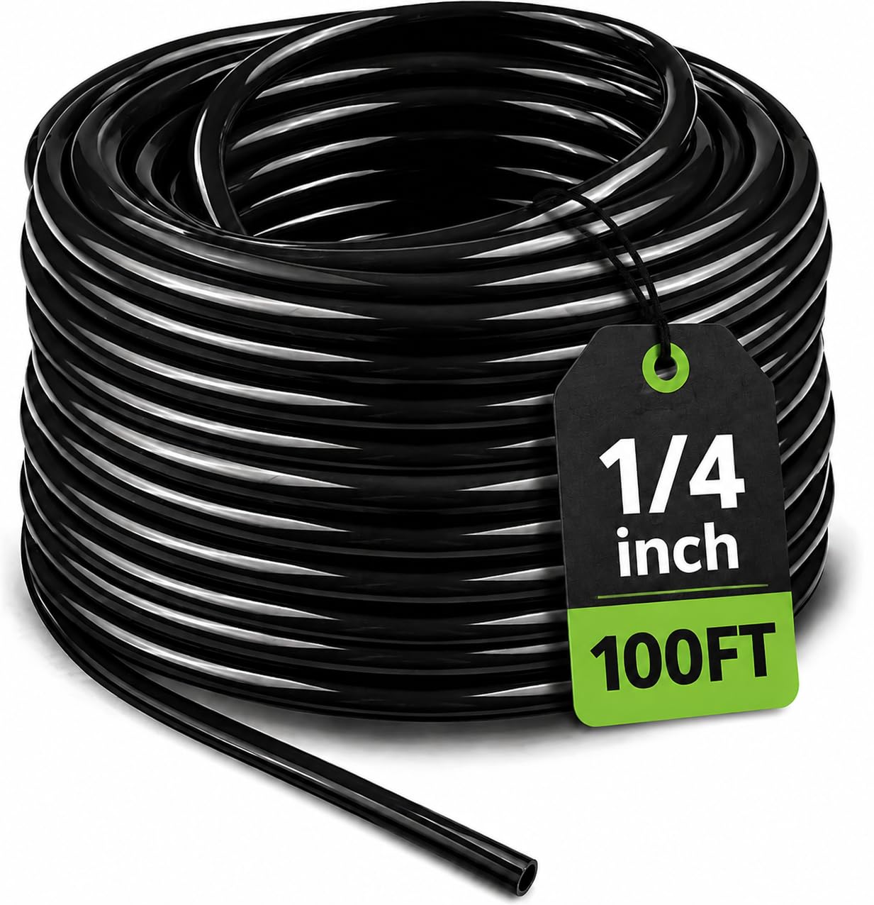Bonviee tubo frontal 30m mostrando longitud y color negro, durabilidad