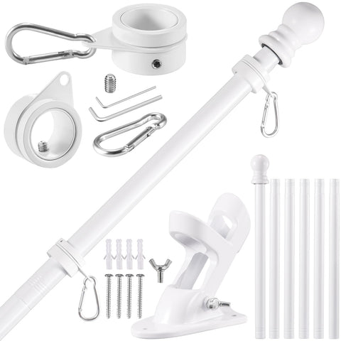 BONWIN mástil frontal blanco instalado en pared, aspecto limpio y profesional