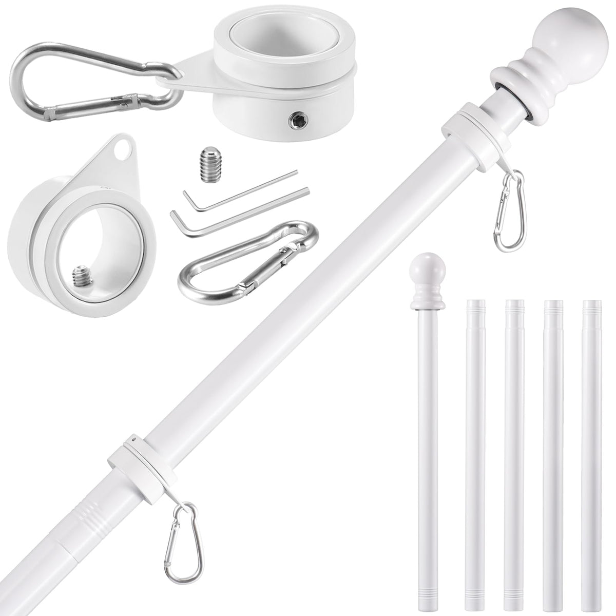 BONWIN mástil frontal en fachada blanco, mejora la presencia exterior
