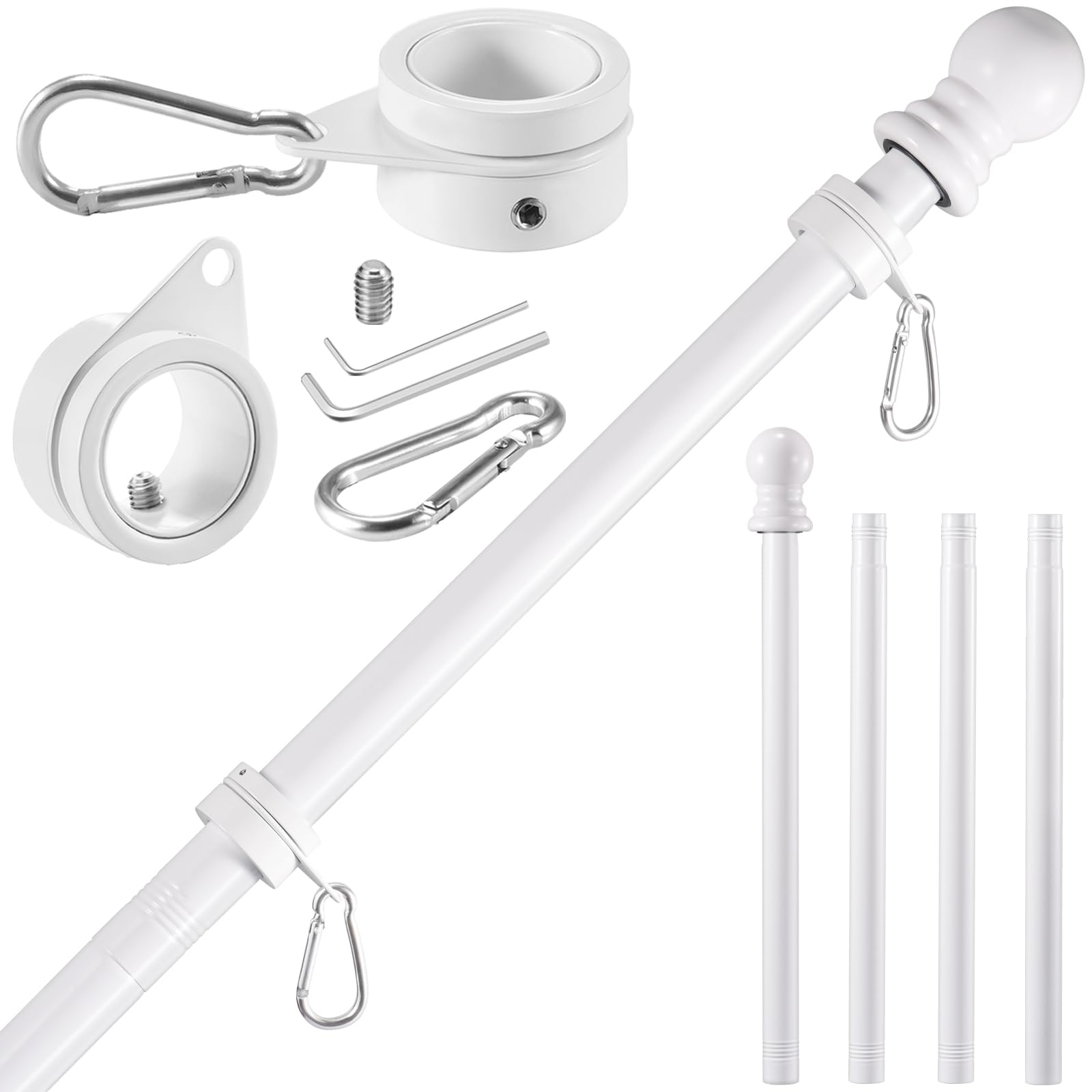 BONWIN mástil frontal montado en pared mostrando estética blanca y limpieza