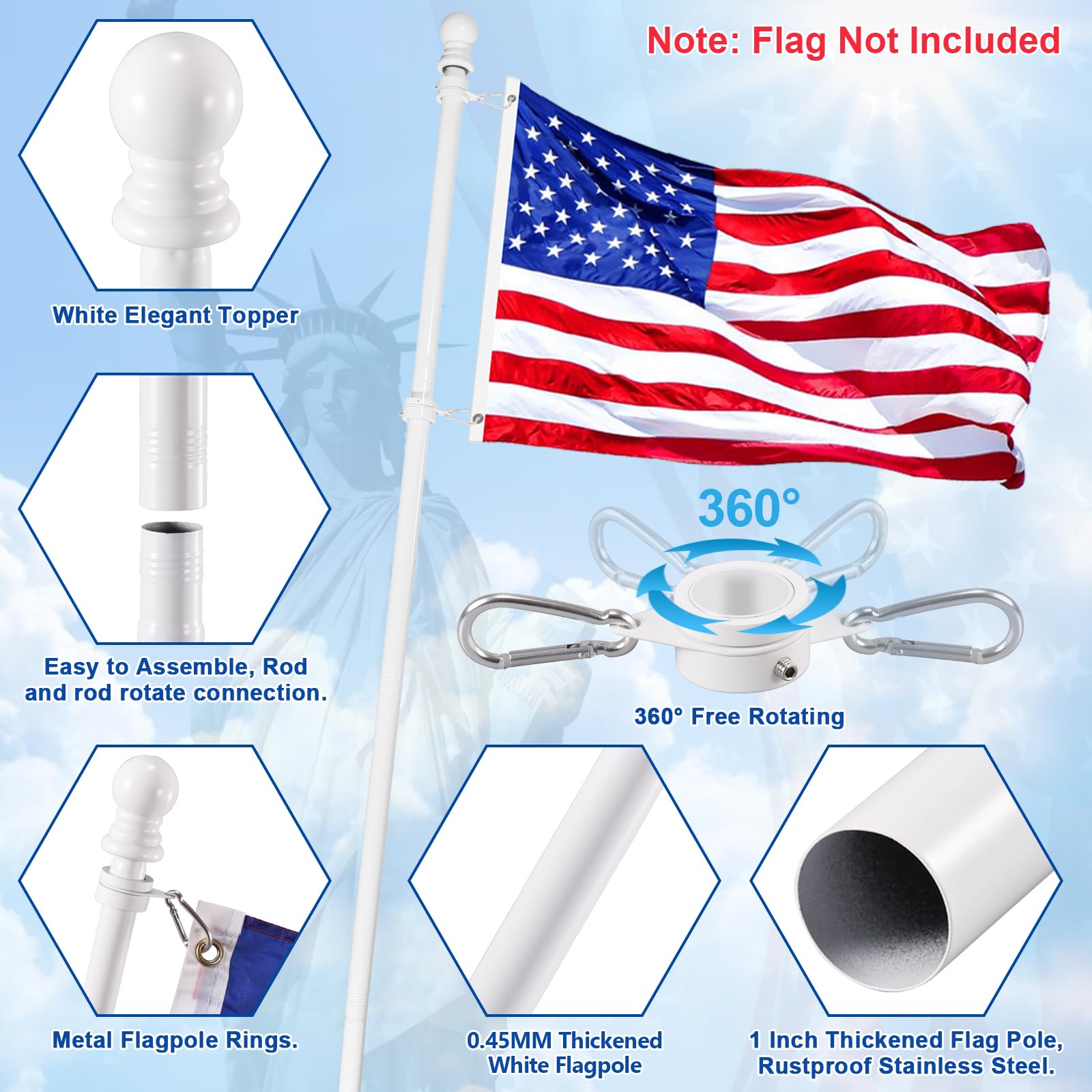BONWIN soporte de pared blanco fijado firmemente para uso exterior