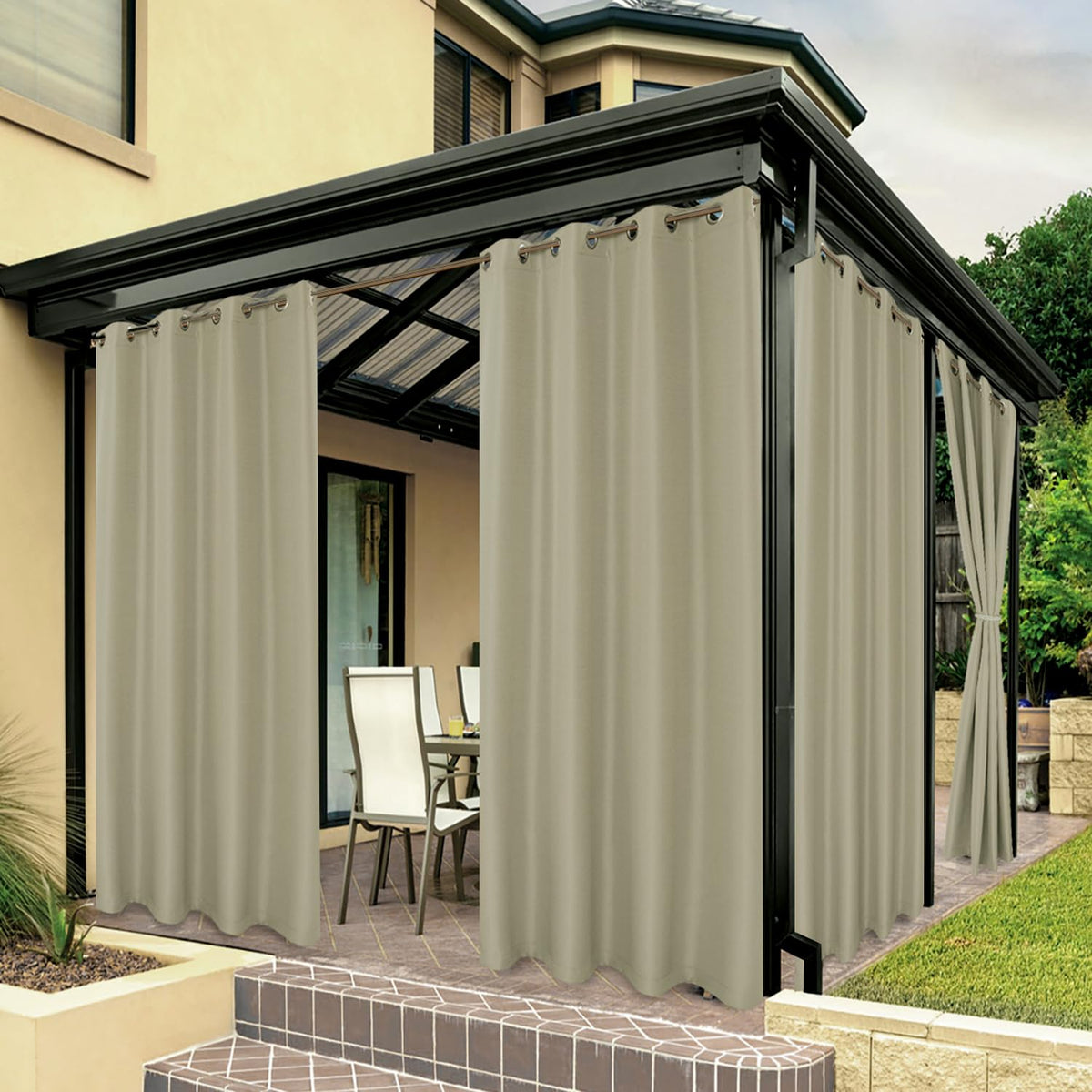 BONZER panel frontal empacado mostrando tamaño y color vibrante, ideal para patios