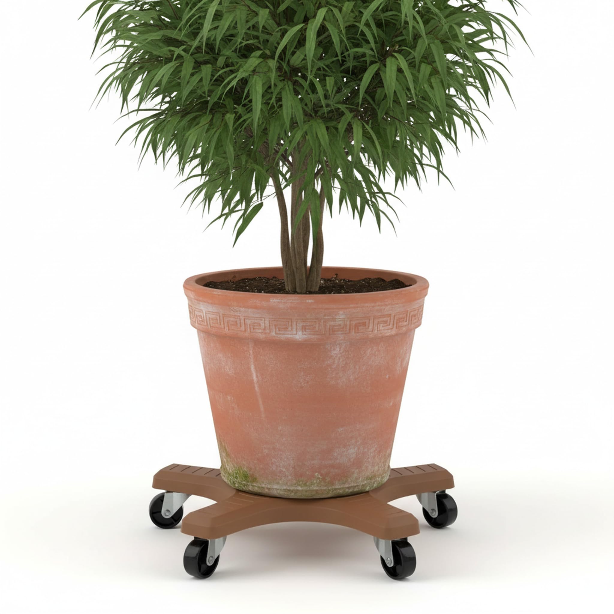 Bosmere caddie sosteniendo maceta grande demuestra capacidad 350 lb