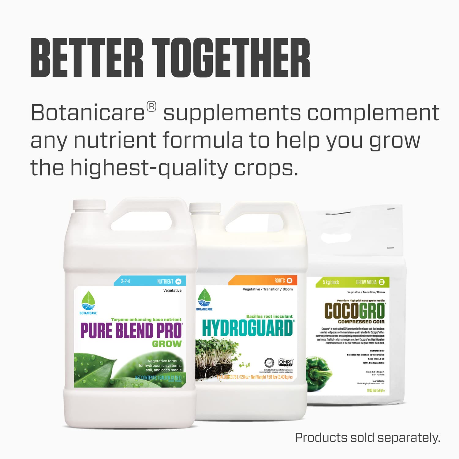 Botanicare Cal‑Mag Plus junto a un objeto para comparar tamaño del envase