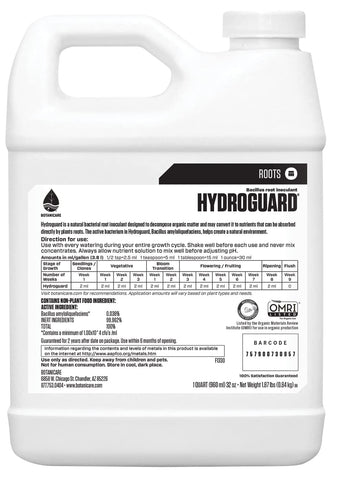 Botanicare Hydroguard detalle de etiqueta y textura, claridad del producto