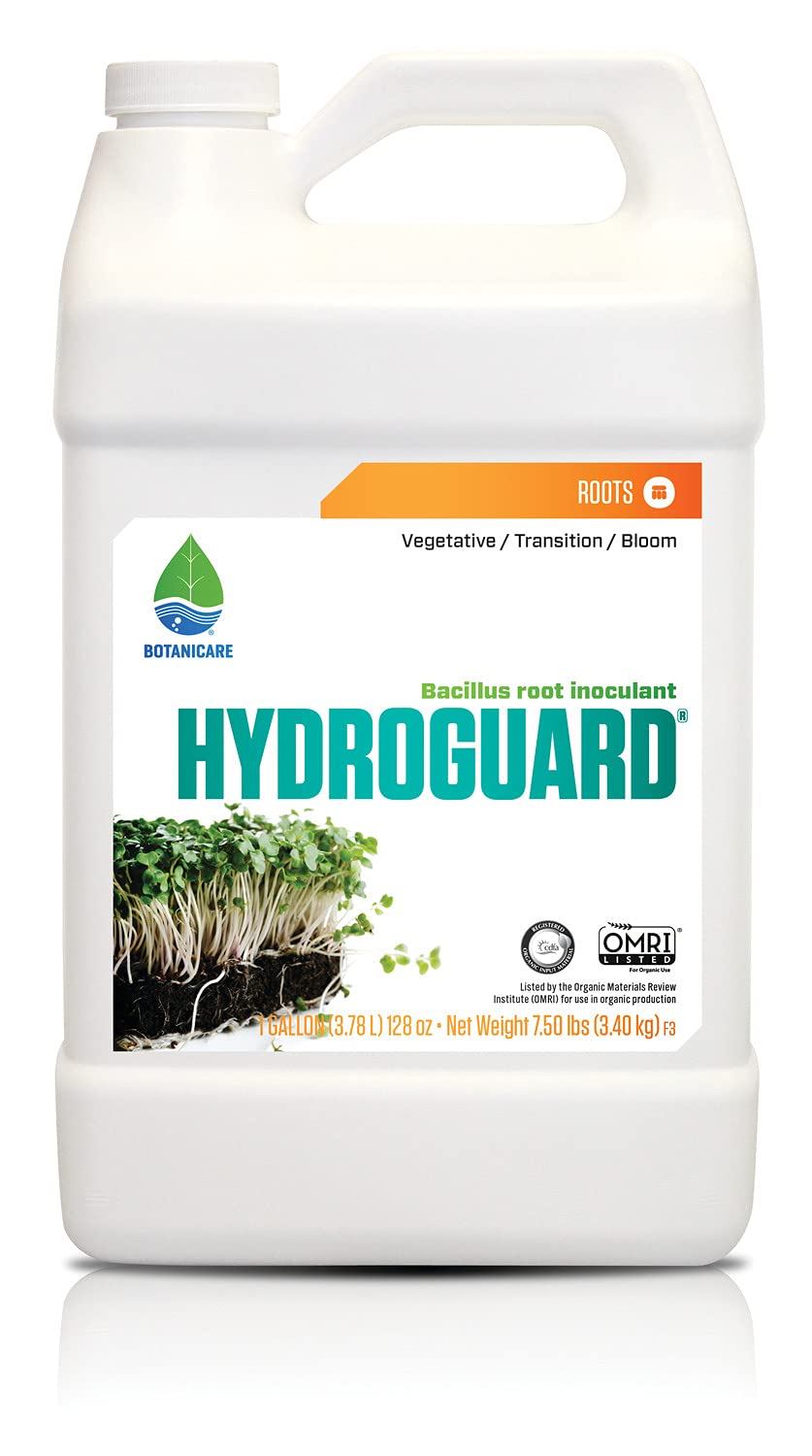 Botanicare Hydroguard frontal mostrando envase y volumen, facilita identificación rápida