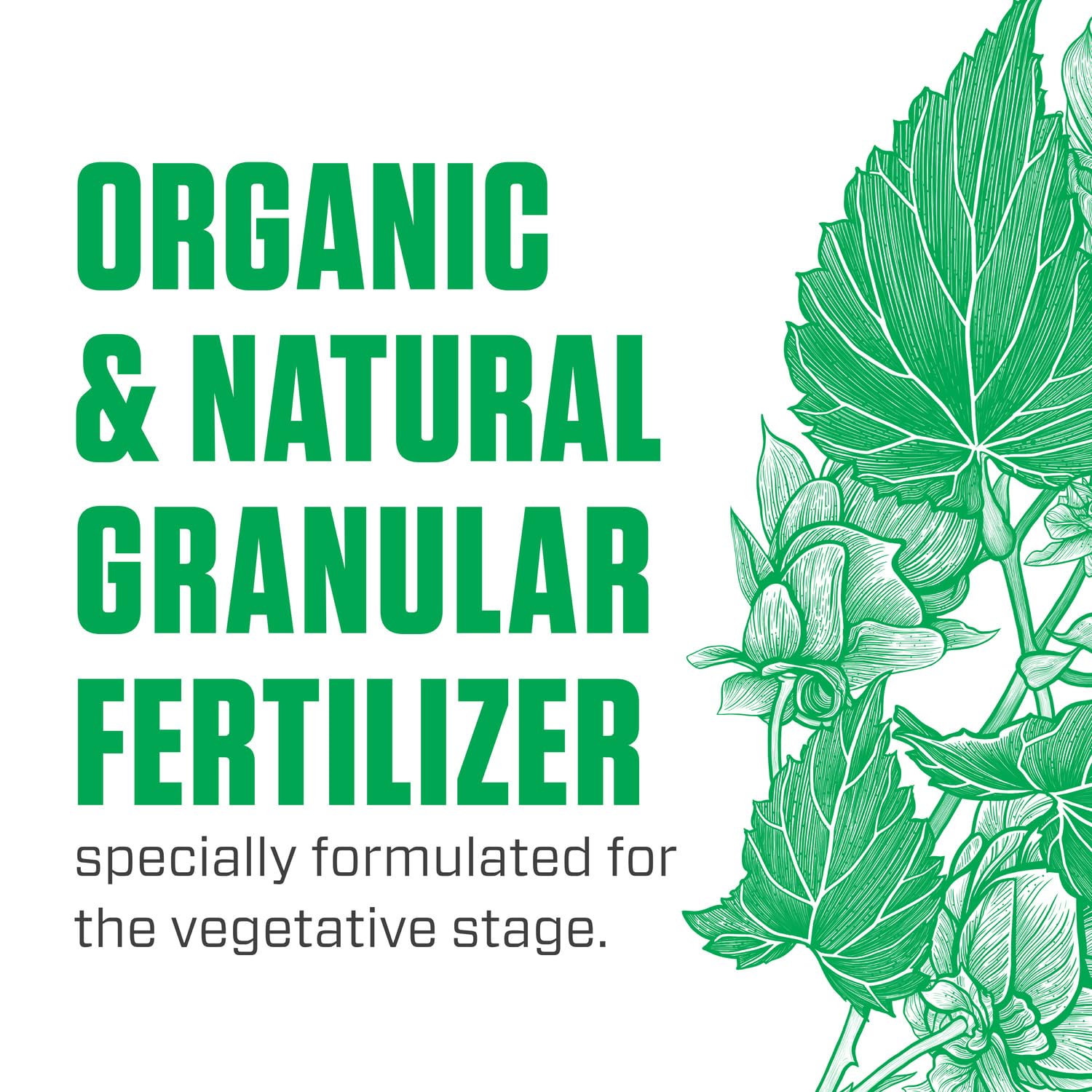 Botanicare Organicare Grow saco de 5 lb para comparar tamaño y almacenamiento práctico