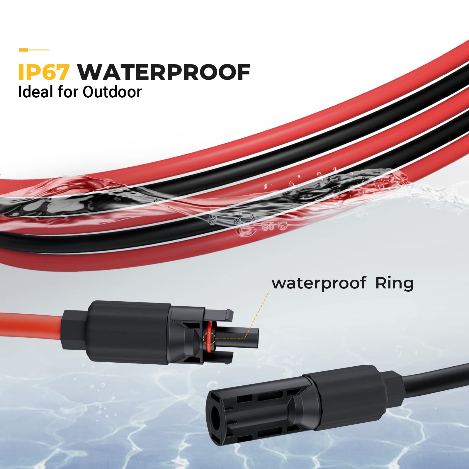 BougeRV aislamiento del cable 8AWG, duradero contra calor y rayos UV