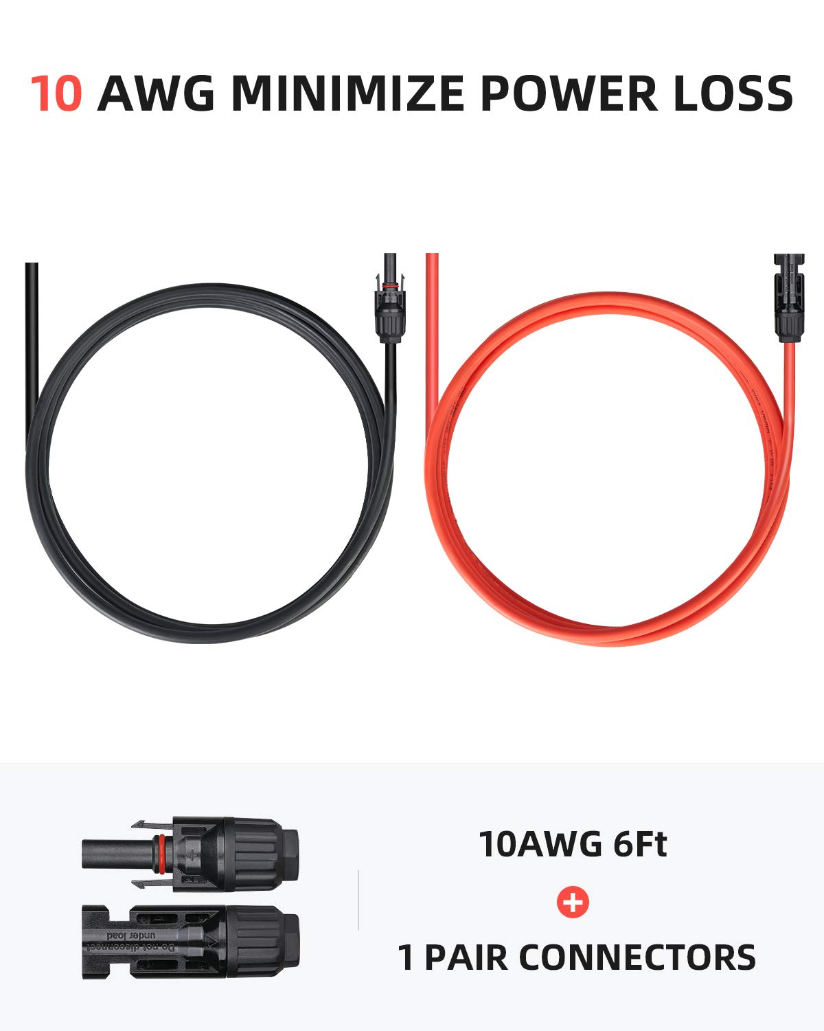 BougeRV cable junto a regla para escala y beneficio de longitud práctica de 6 pies