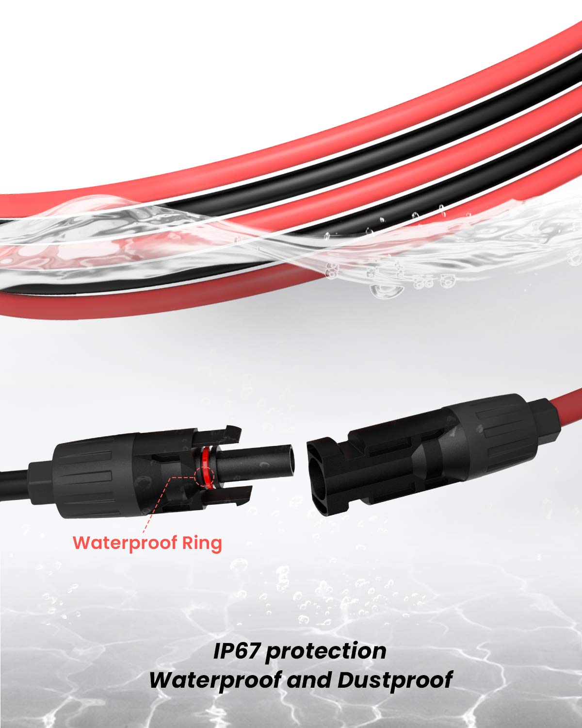 BougeRV cable en uso en autocaravana conectando panel solar