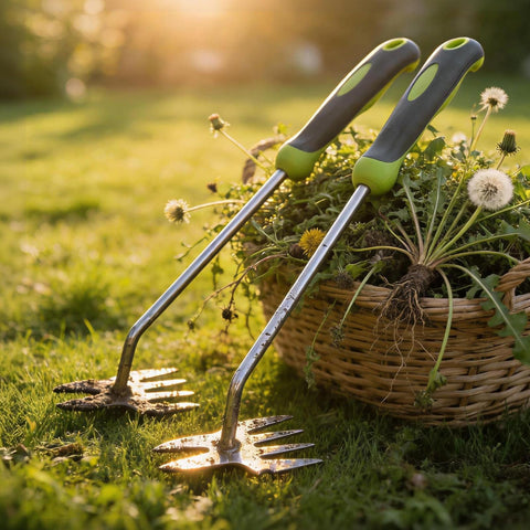 BREWIN TOOLS pack de dos herramientas en un jardín facilitando el trabajo