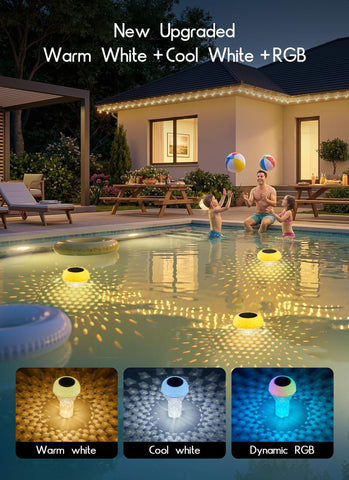 Brightown efecto ondulado ripple sobre la superficie iluminada de la piscina