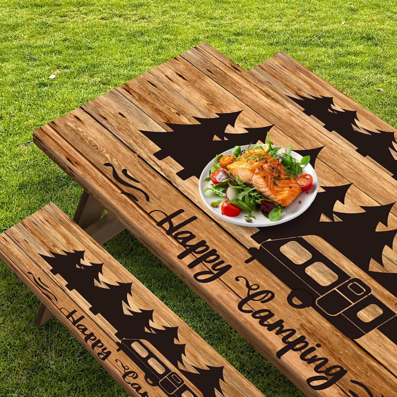 Britown funda en uso sobre mesa de picnic, evita astillas