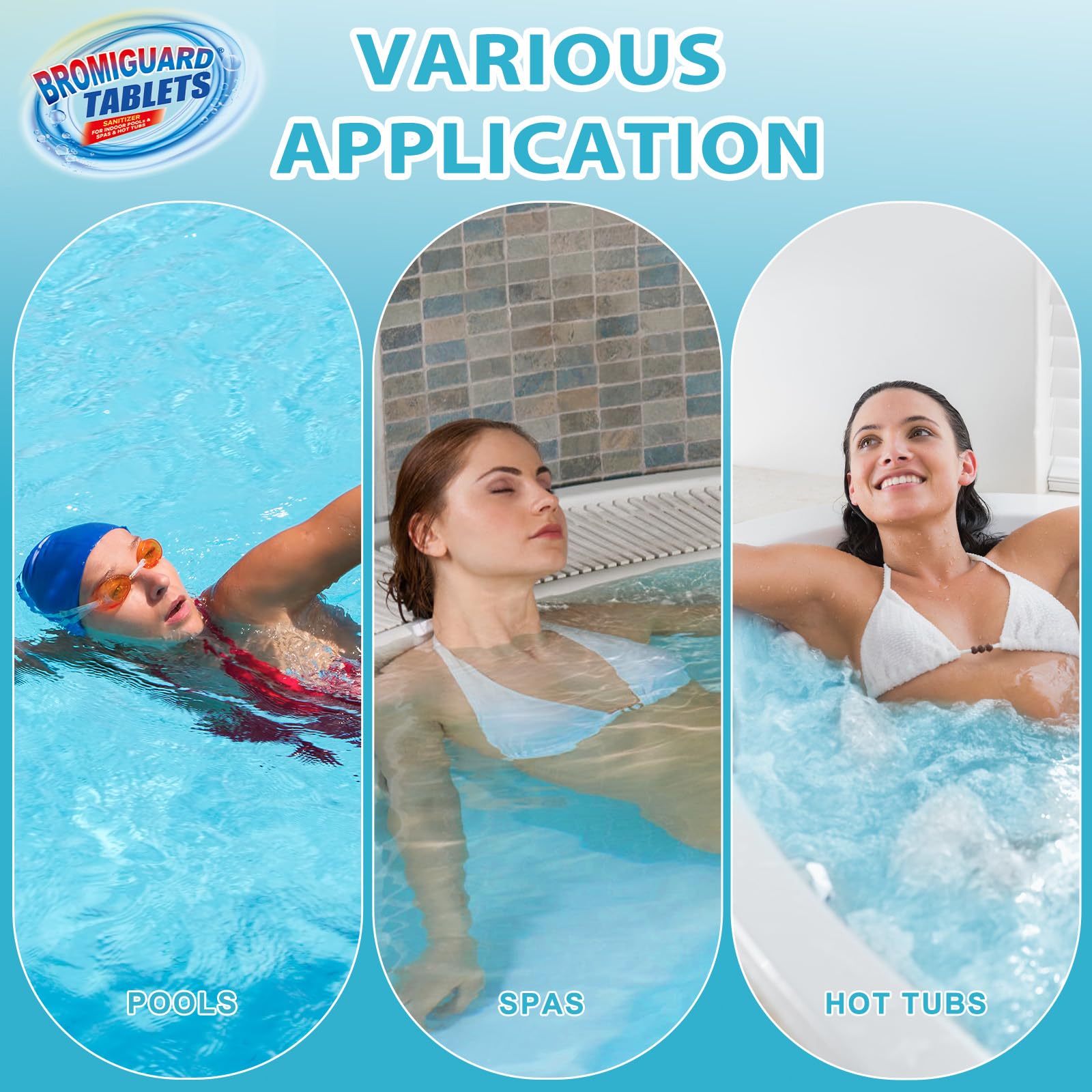 BROMIGUARD ambiente de spa relajante con agua clara y sin olor fuerte