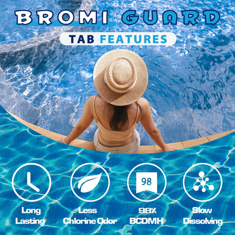 BROMIGUARD comparación de tamaño de tabletas para ajustar a dispensadores