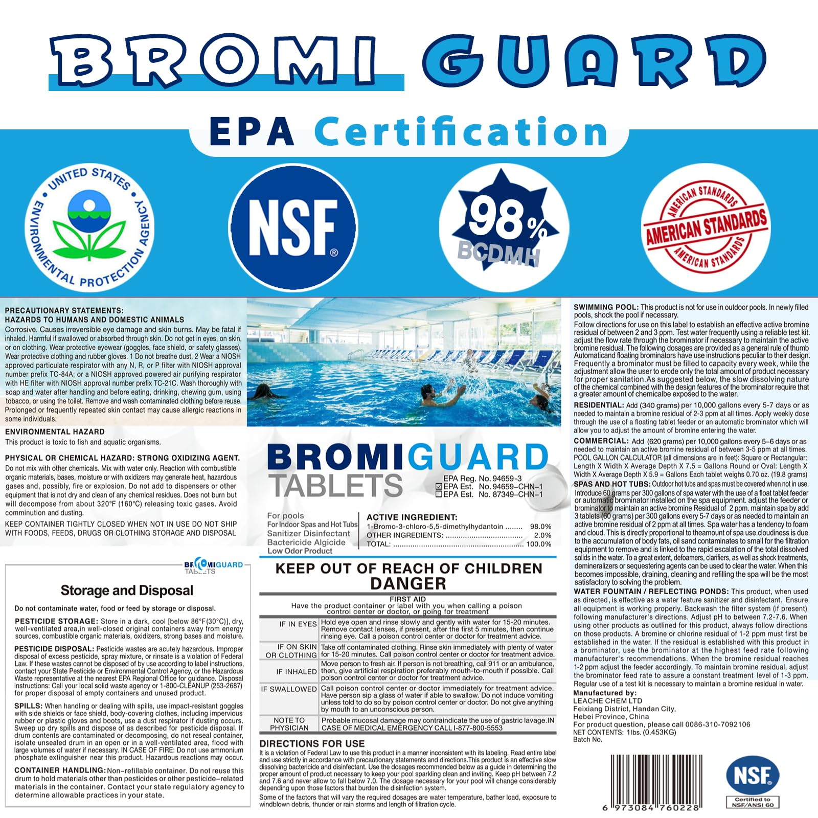 BROMIGUARD tableta texturizada en primer plano demostrando disolución lenta
