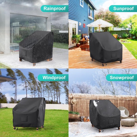 BROSYDA fundas en terraza negra, aspecto uniforme y profesional