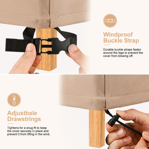 BROSYDA funda colocada en silla exterior mostrando uso práctico