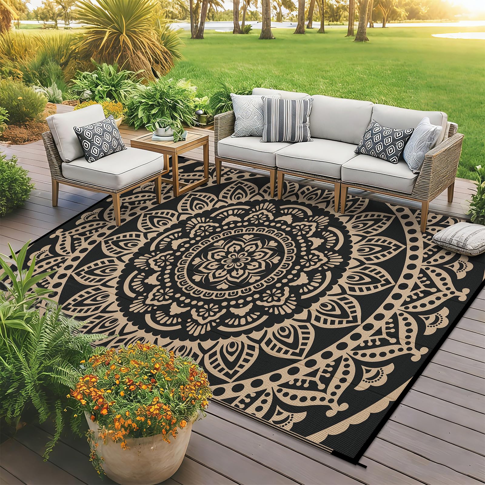 Bsmathom detalle de los dos lados reversibles, ofrece doble opción decorativa