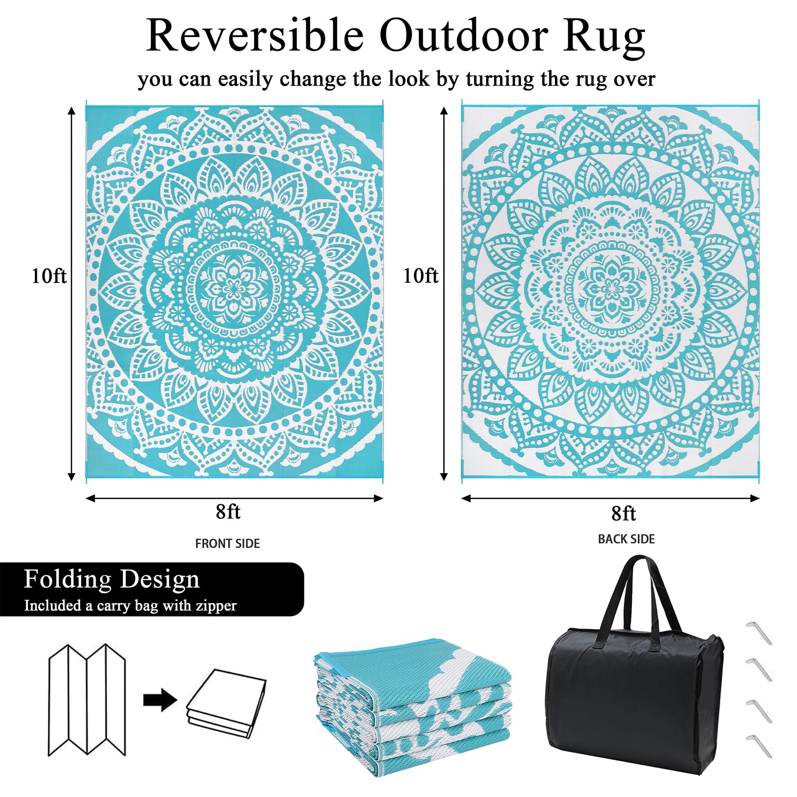 Bsmathom alfombra reversible mostrando las dos caras y versatilidad