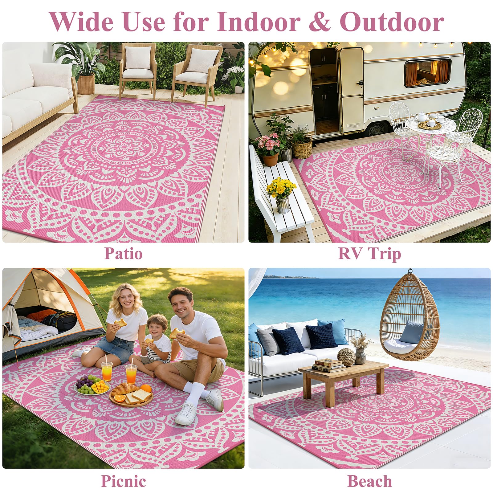 Bsmathom doble diseño reversible ofrece dos estilos en una alfombra
