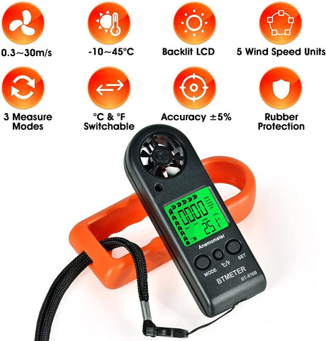 BTMETER detalle de las siete aspas del rotor, precisión en medición