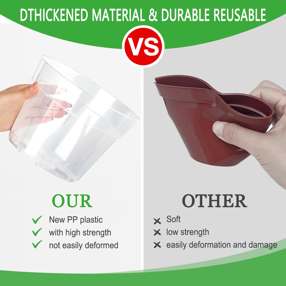 BTPLASTIK maceta con raíces visibles permite vigilar salud radicular