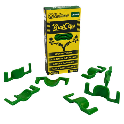 BudTrainer pack frontal con 20 BudClips mostrando presentación y beneficio de orden