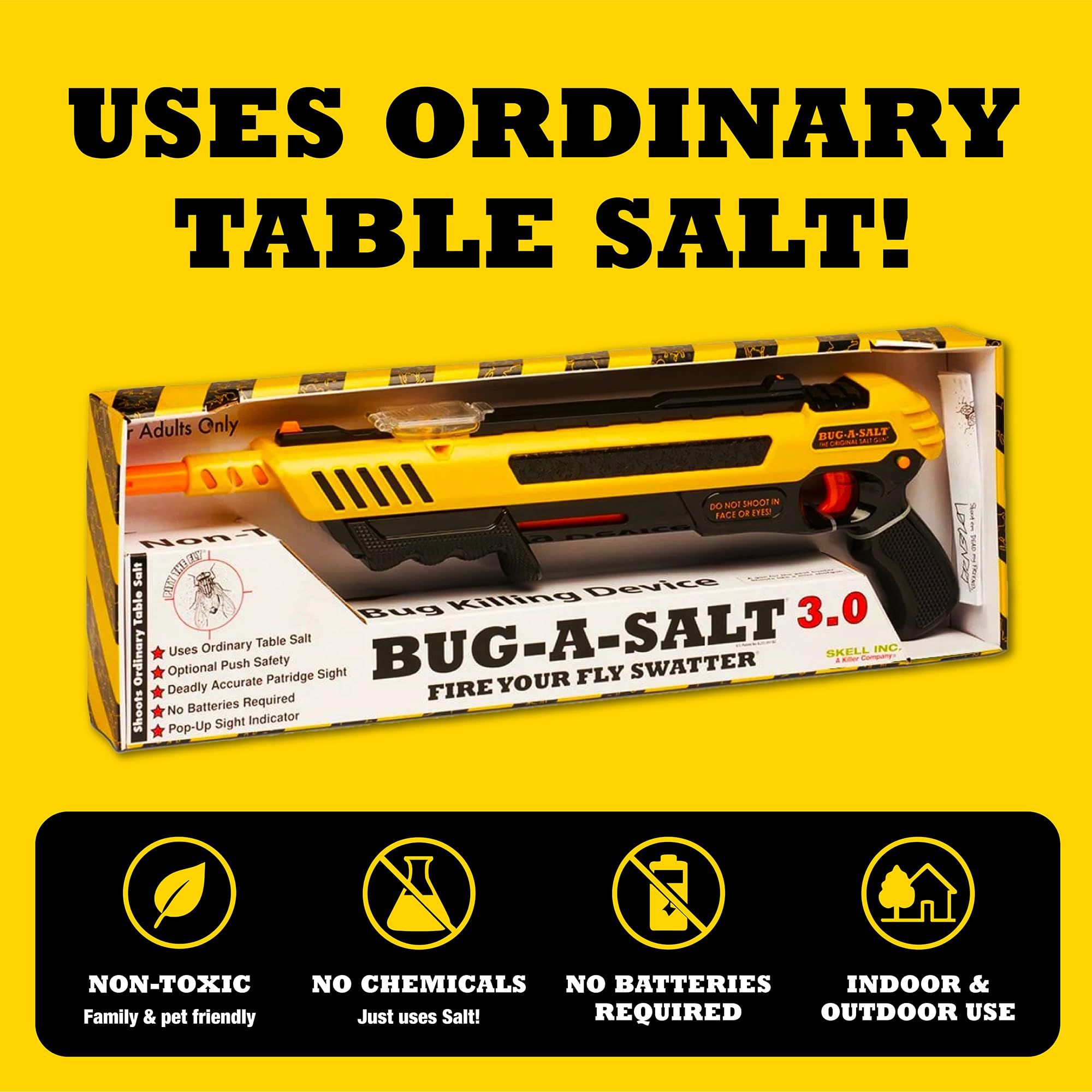 BUG-A-SALT perfil lateral que destaca el cañón elevado y estructura estable