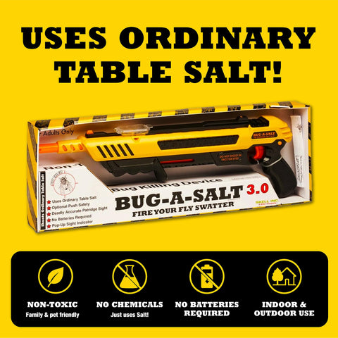 BUG-A-SALT perfil lateral que destaca el cañón elevado y estructura estable
