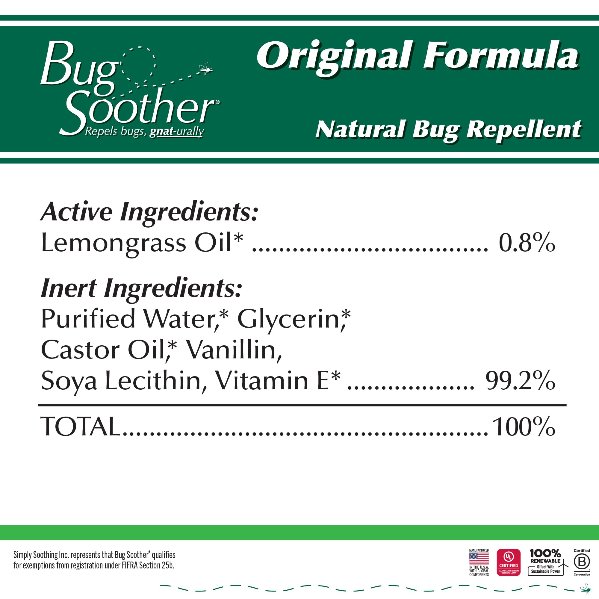 Bug Soother al lado de moneda mostrando tamaño práctico de 4 oz