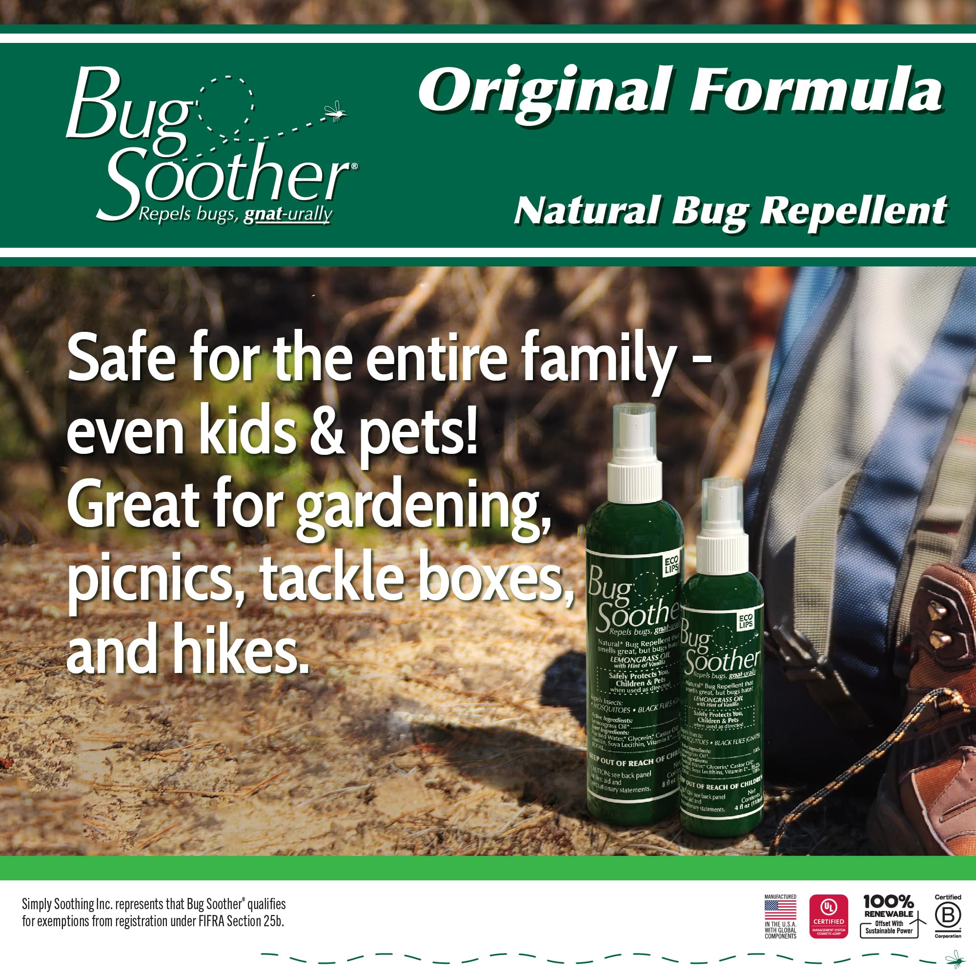 Bug Soother pack abierto con cuatro unidades, suministro familiar conveniente