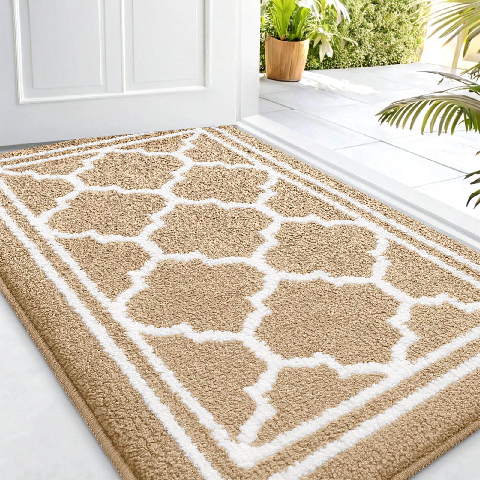Buganda felpudo frontal beige mostrando diseño y protección