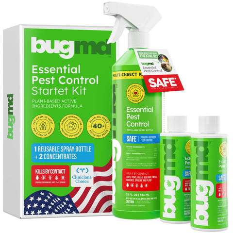 BugMD frente del kit mostrando botellas y etiqueta, solución concentrada segura