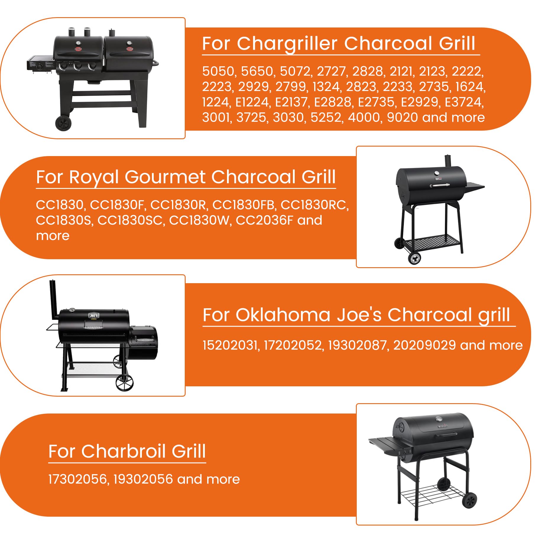 Burly grill comparación de tamaño mostrando rango ajustable práctico