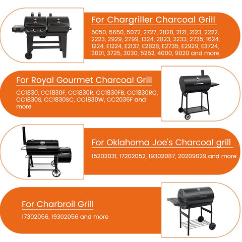 Burly grill comparación de tamaño mostrando rango ajustable práctico