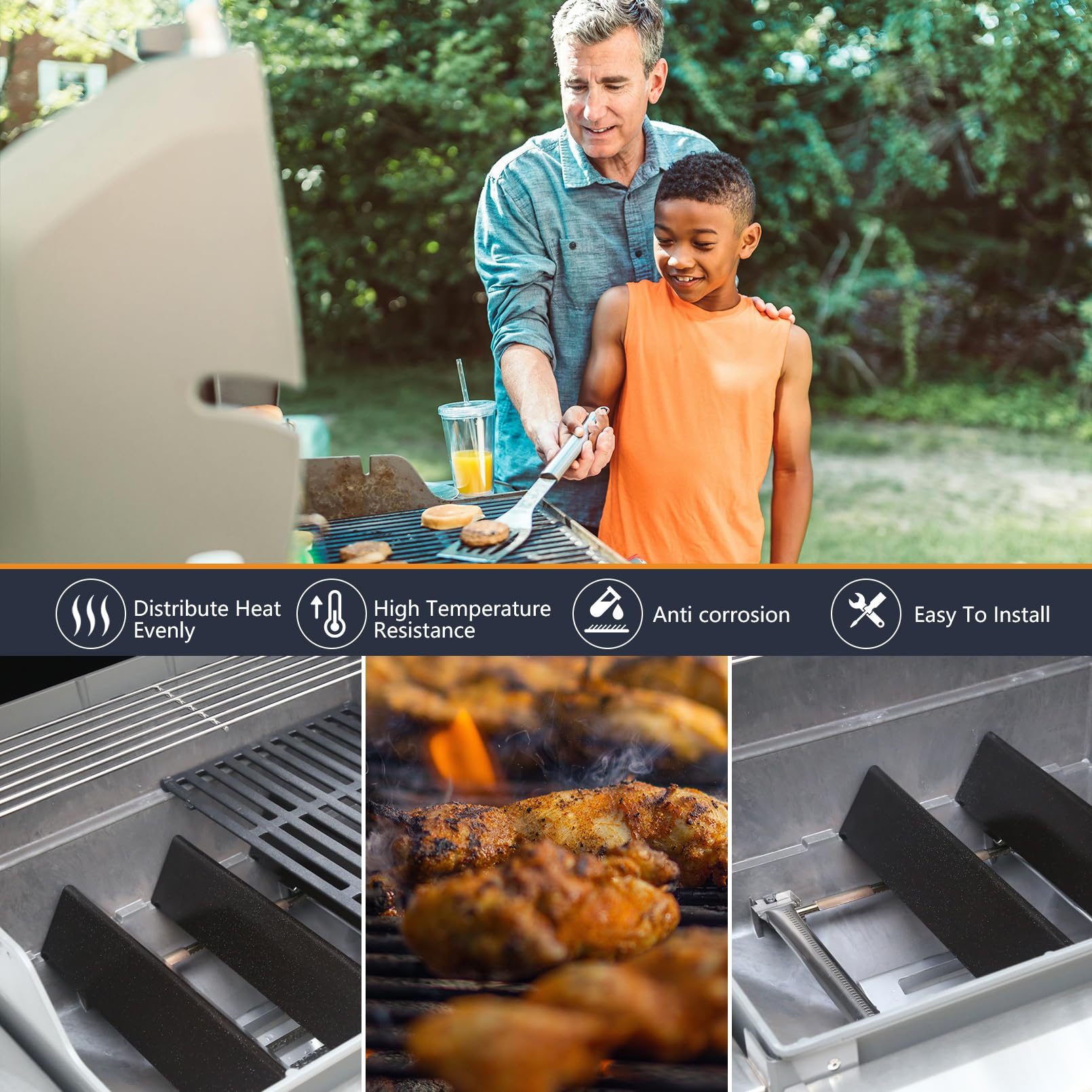 Burly grill detalle del esmalte porcelanizado que protege contra corrosión y calor