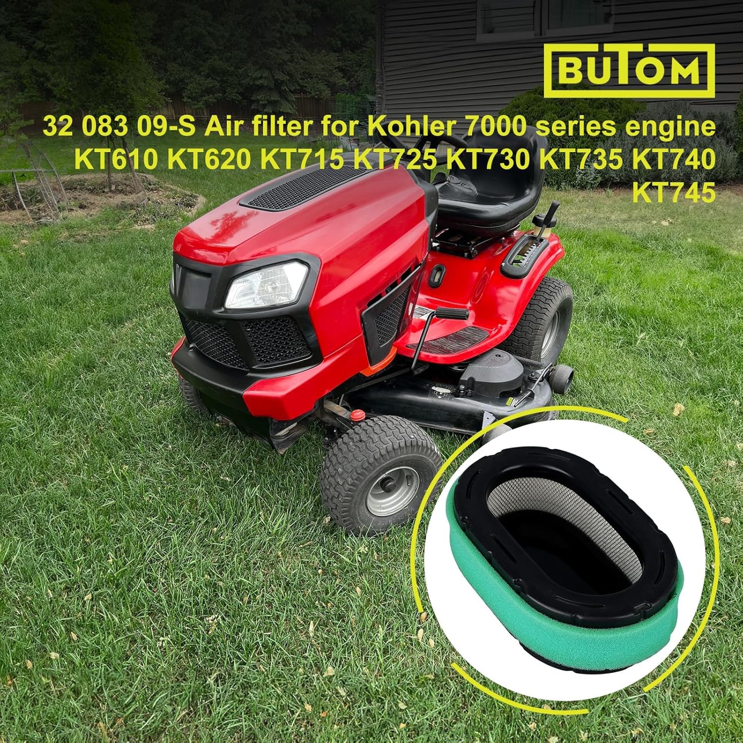Butom filtro de aire detalle de pliegues mayor filtración