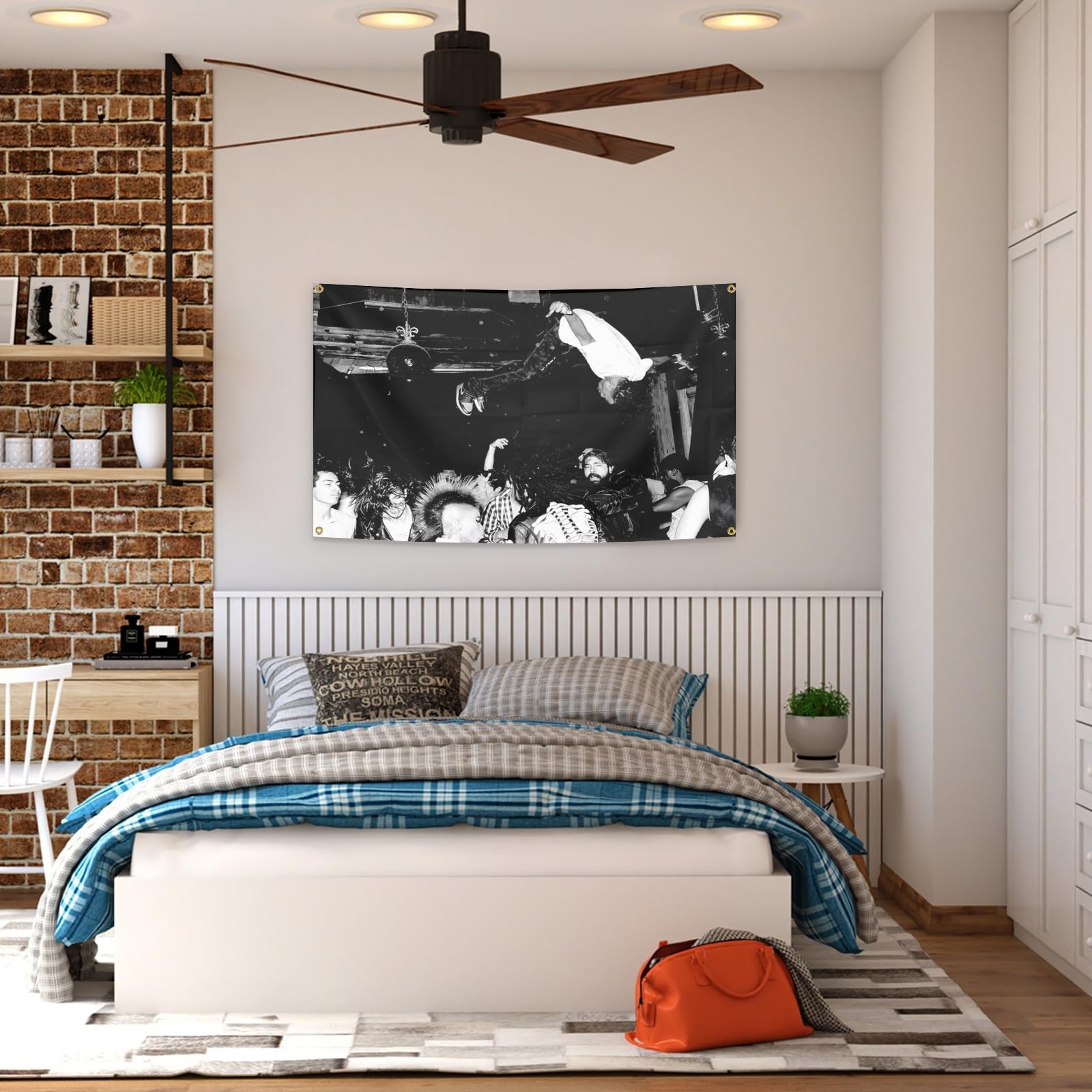 BYADKOA bandera colgada en dormitorio, ambiente personalizado