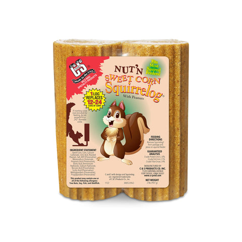 C&S Squirrelog empaque frontal mostrando producto listo para colocar