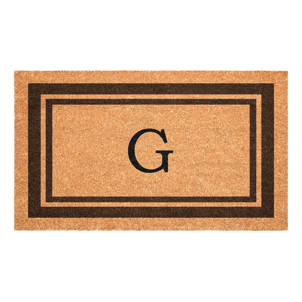 Calloway Mills felpudo frontal mostrando monograma G y borde doble, entrada limpia