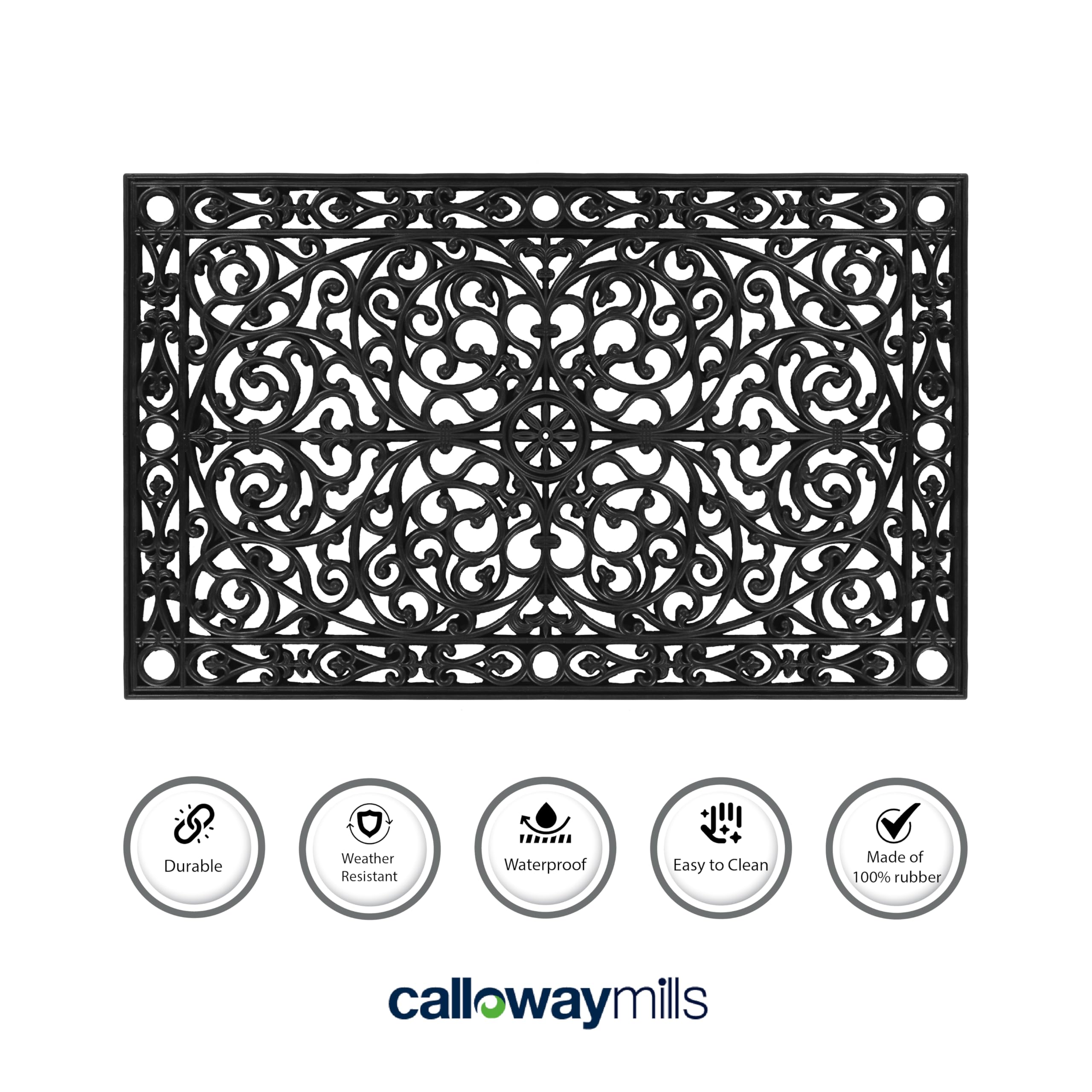 Calloway Mills felpudo en porche decorativo que mejora la estética de entrada