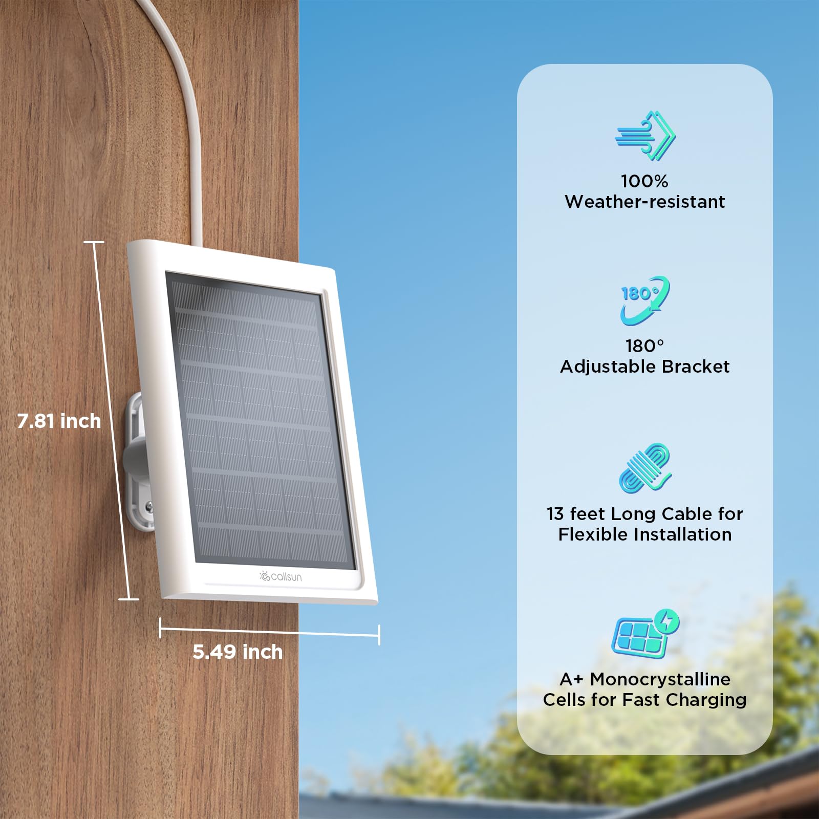callsun sello IP68 demostrando resistencia a lluvia y polvo