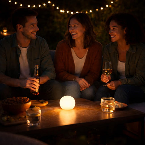 callyan orbes iluminando una fiesta nocturna para ambiente vibrante