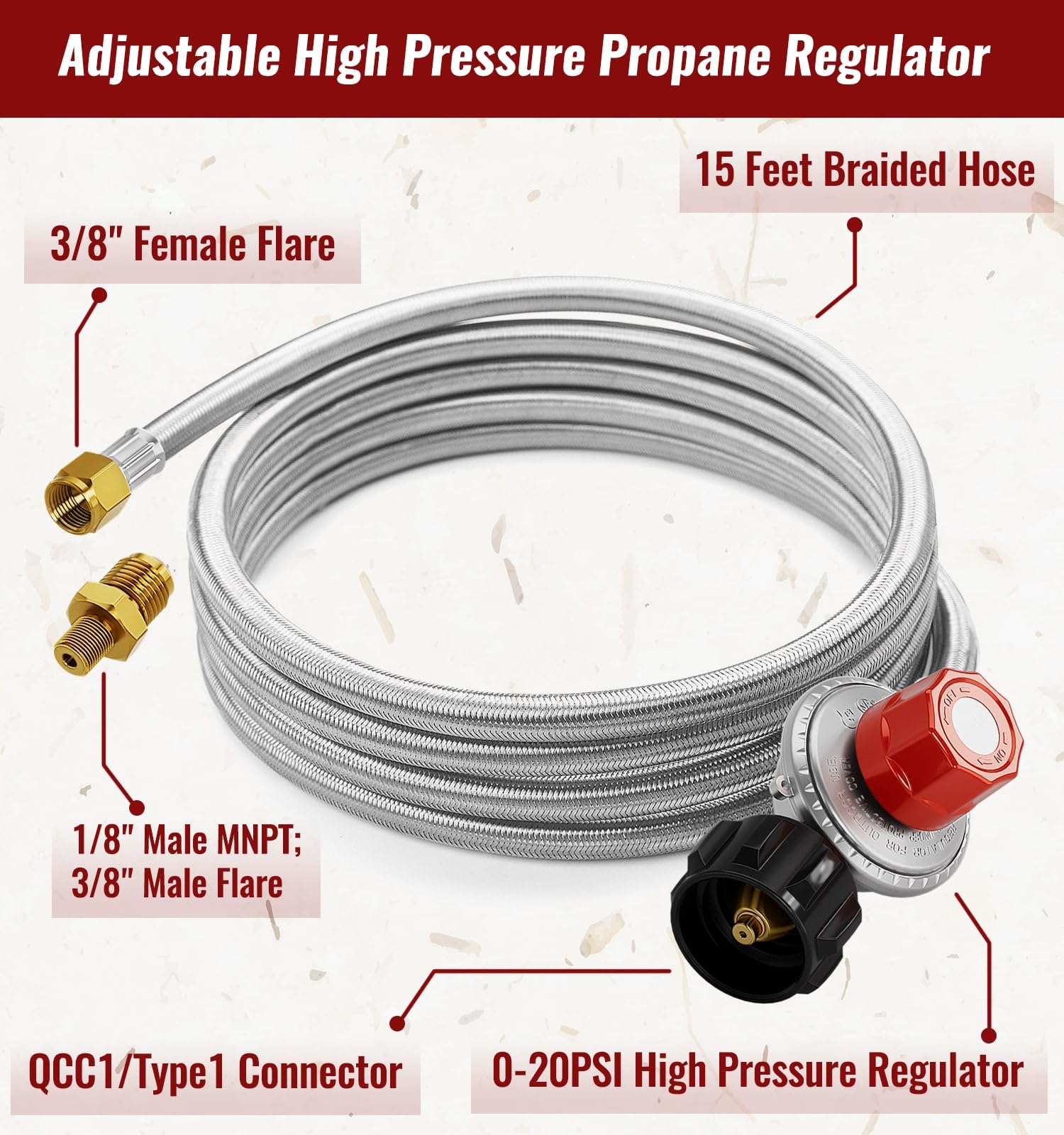 CALPOSE interior del fitting 3/8" flare, ajuste preciso