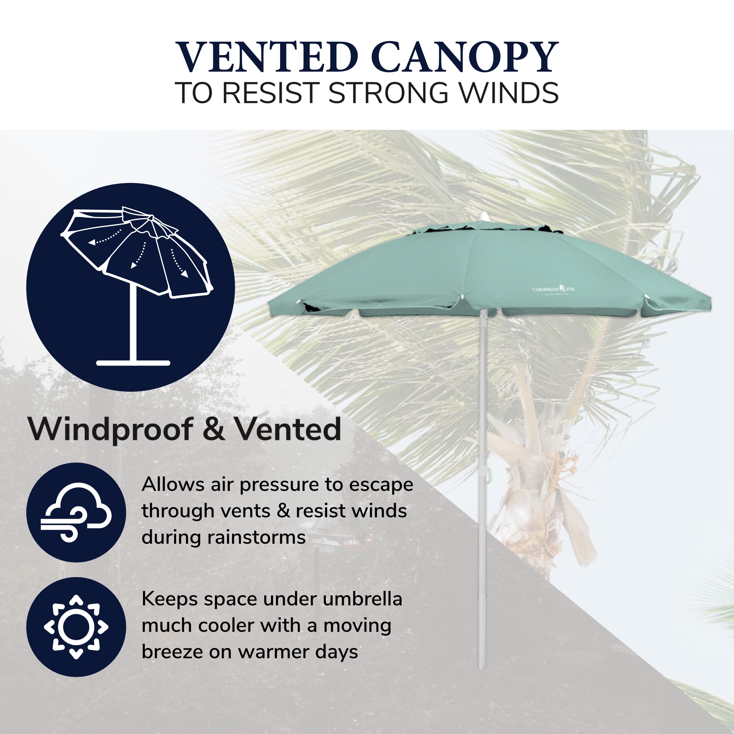 CARIBBEAN JOE ventilación superior, resistencia al viento mejorada