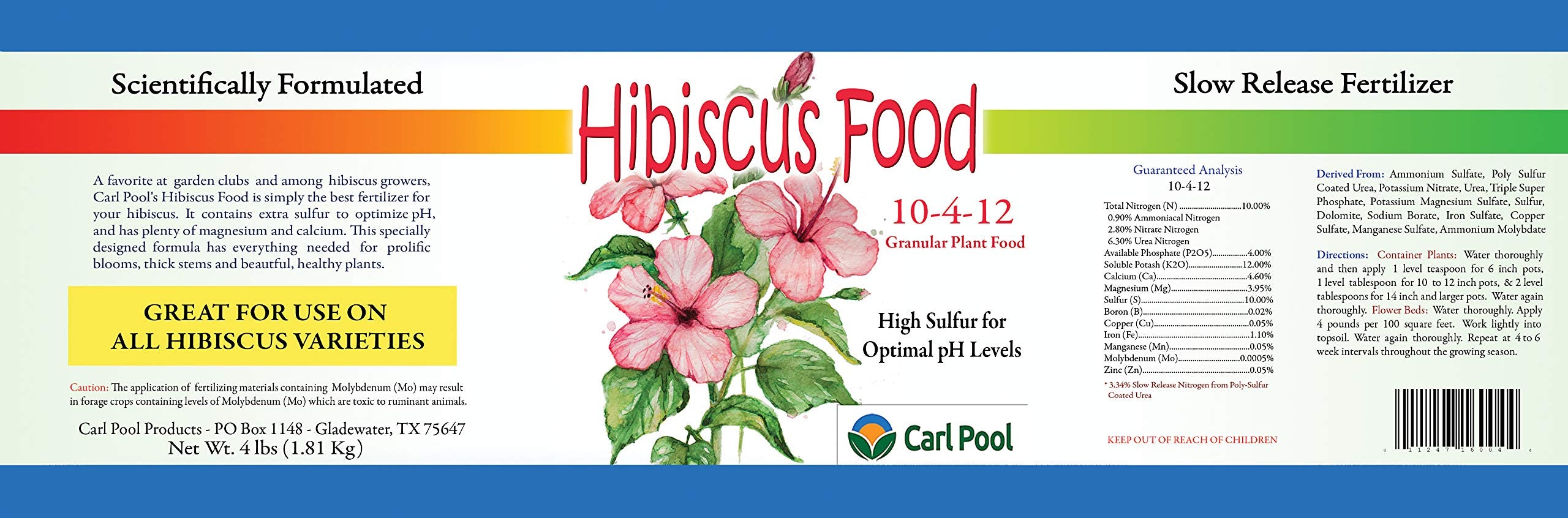 Carl Pool primer plano de los gránulos del abono para hibiscus que muestran textura y liberación controlada