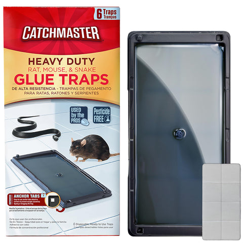 Catchmaster bandeja frontal con empaque mostrando cantidad y formato, fácil uso